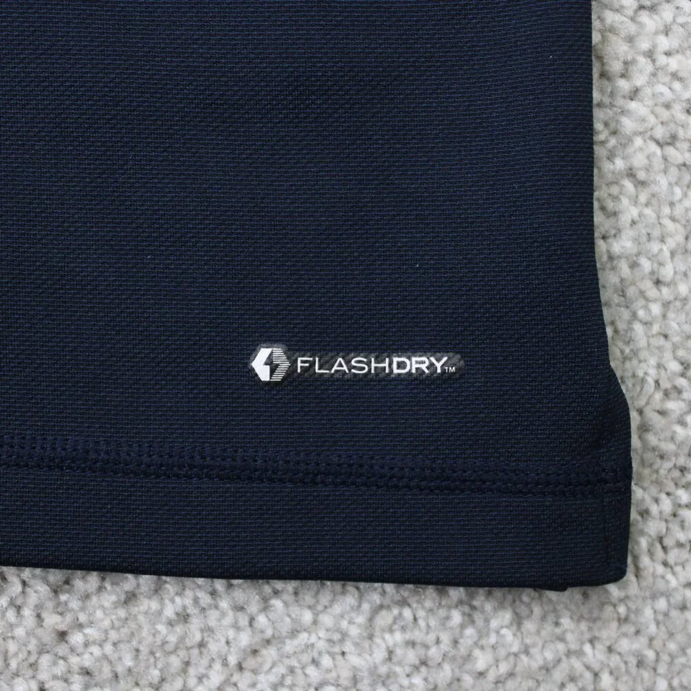 The‎ North Face Polo Shirt Mens Large Blue 1/2 Zip FlashDry Poly S/S Pullover
